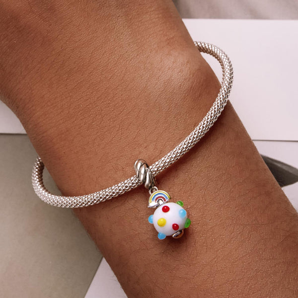 925 Sterling Silver Rainbow Glaze Pendant For Diy Bracelets & Necklaces Charms & Pendants