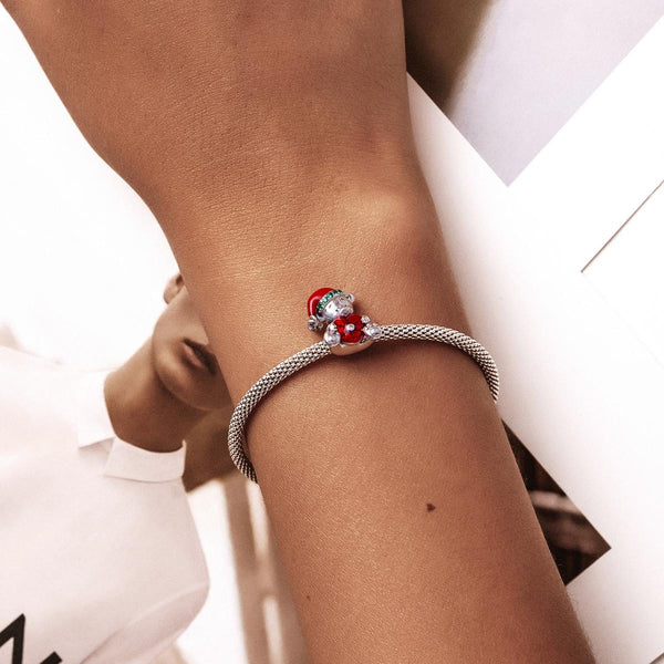 925 Sterling Silver Christmas Bear Charm For Diy Bracelets & Necklaces Charms & Pendants