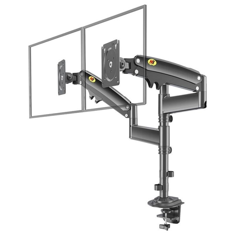 Full Motion Dual Arm Clamp For 22 32 Inch Lcd Tv Monitor Desk Holder With Gas Spring Camera Drone Accessories