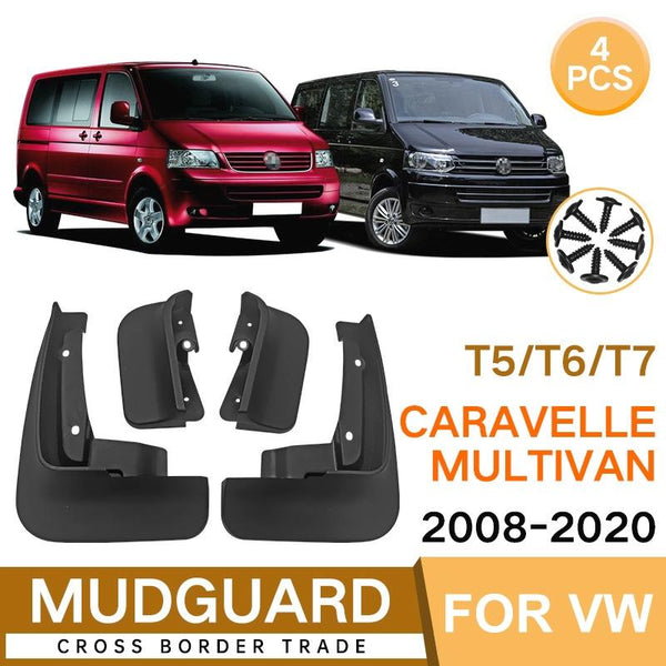 For Multivan Carvelle T5 / T6 2008 2020 4Pcs Set Auto Soft Plastic Splash Flaps Fender Guard Fenders & Mud Guards