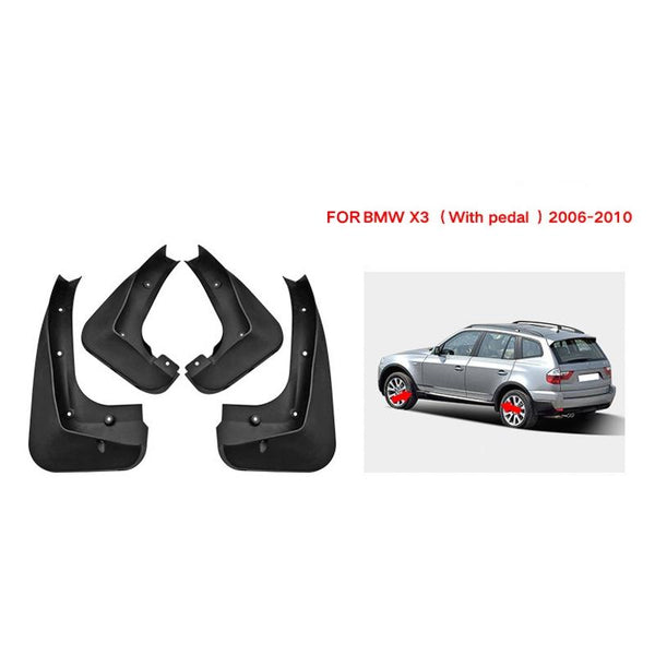 For Bmw X3 2006 2010 4Pcs / Set Car Auto Soft Plastic Splash Flaps Fender Guard With Pedal Fenders & Mud Guards