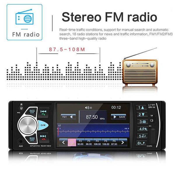 Universal Car Radio Receiver Mp5 Player 4.1 Hd Screen Fm & Bluetooth Remote Control Other Car Audio