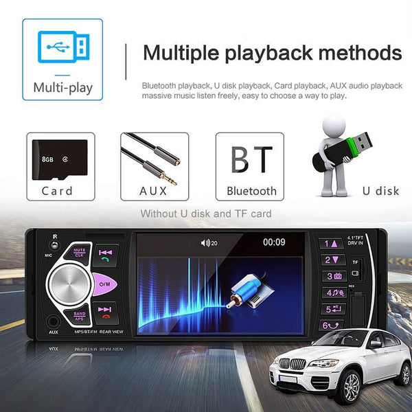 Universal Car Radio Receiver Mp5 Player 4.1 Hd Screen Fm & Bluetooth Remote Control Other Car Audio