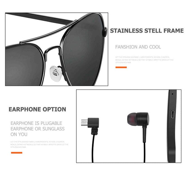 A8 Wireless Bluetooth Sunglasses Music Earphones Smart Glasses Earbud Hands Free With Mic Earbuds