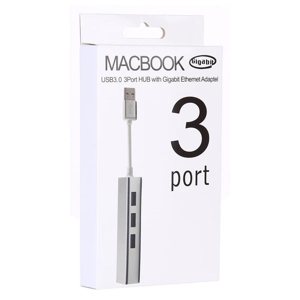 3 Port Usb3.0 Hub + Gigabit Ethernet Adapter Usb Cables Hubs & Adapters