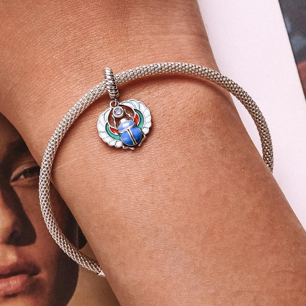 925 Sterling Silver Scarab Pendant For Bracelets & Necklaces Charms & Pendants