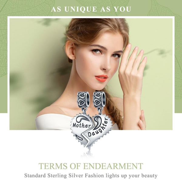 925 Sterling Silver Simple Heart Shaped Bracelet Charms & Pendants