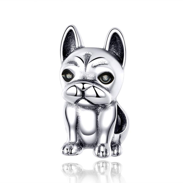 925 Sterling Silver French Bulldog Beaded Diy Bracelet Charms & Pendants