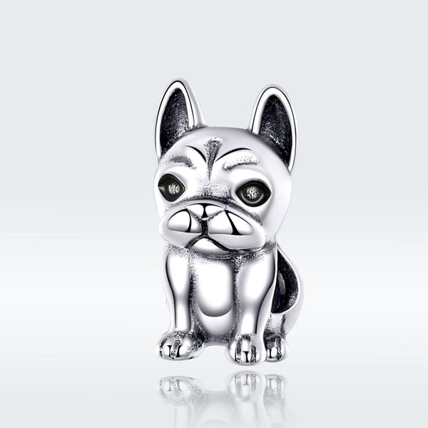 925 Sterling Silver French Bulldog Beaded Diy Bracelet Charms & Pendants