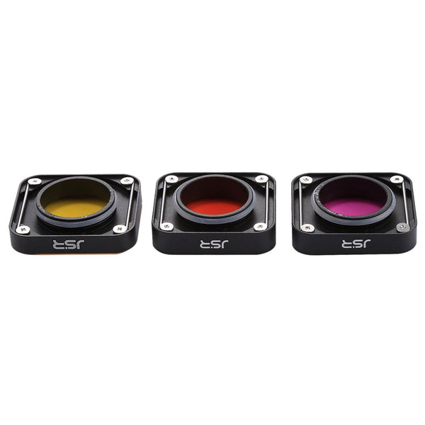 3 In 1 Snap On Lens Filter For Gopro Hero6 / 5 Red Yellow Purple Camera Drone Accessories