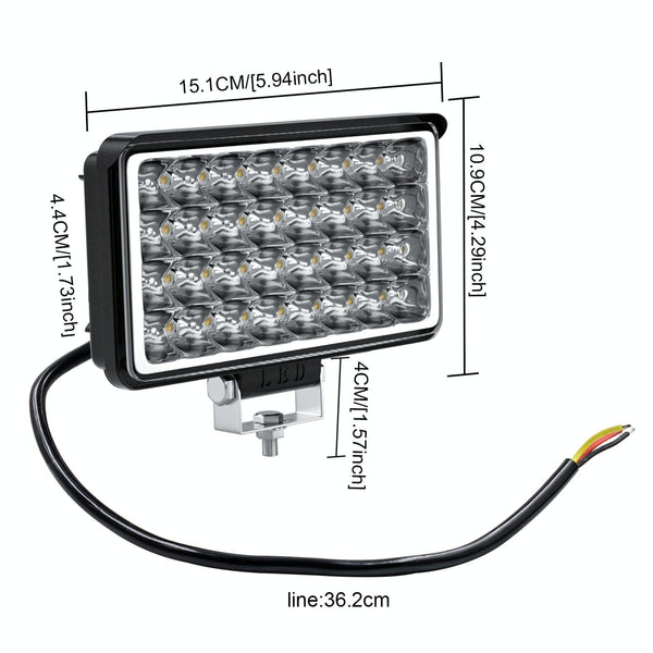 Cs 1242A1 Car Inch Square 32Leds Highlight Work Light Modified Front Bumper Lamp Spotlight Led Car Lights