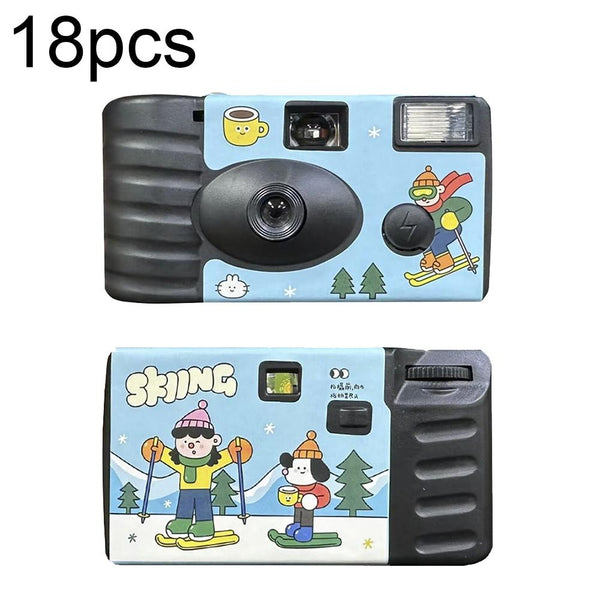 18Pcs Sking Retro Film Camera Waterproof Cartoon Decorative Stickers Without Other Camera & Photo Accs