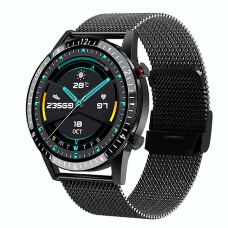 1.3 Inch Heart Rate / Blood Pressure Oxygen Monitoring Watch Black Steel Activity Trackers