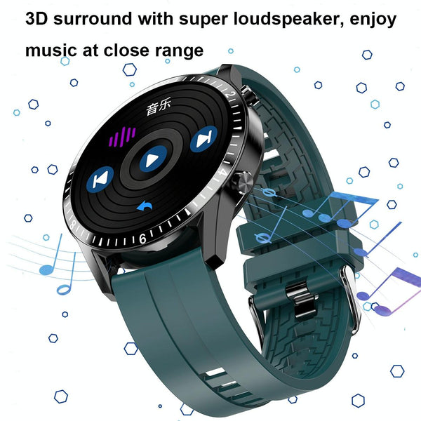 1.3 Inch Heart Rate / Blood Pressure Oxygen Monitoring Watch Black Steel Activity Trackers