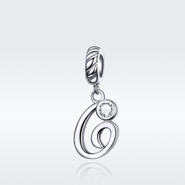925 Sterling Silver Personalized Letter Pendant For Diy Bracelets & Necklaces Style G Charms & Pendants