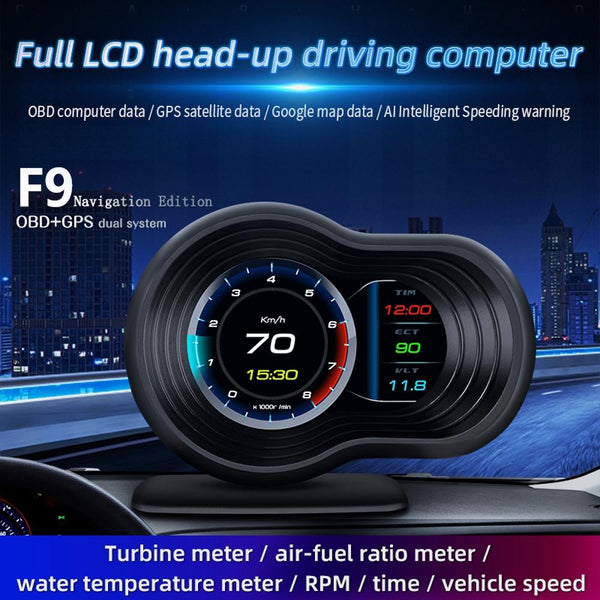Car Hud Display Speed Water Temp Voltage Obd2 + Gps Other Instruments & Gauges