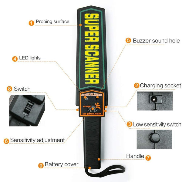 Ts90 Hand Held Security Metal Detector Detection Distance 60Mm Metal Detectors