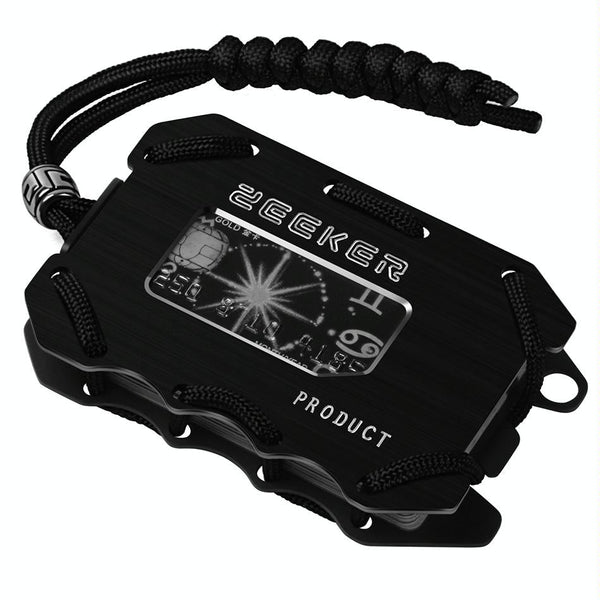 Rfid Metal Card Holder With Bottle Opener Black Brushed Edc Wallet Wallets