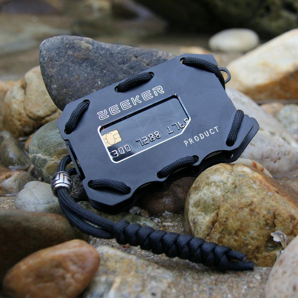 Rfid Metal Card Holder With Bottle Opener Black Brushed Edc Wallet Wallets