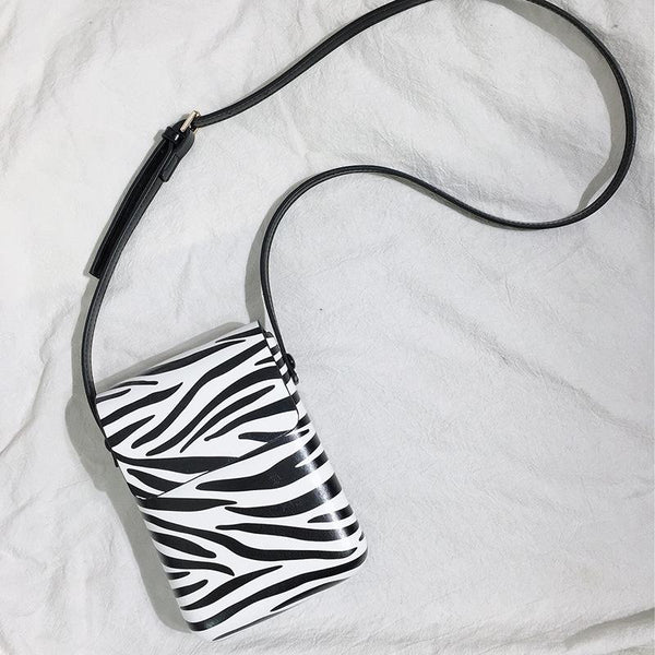Zebra Pattern Crossbody Phone Bag Versatile And Fashionable Women's Bags & Handbags