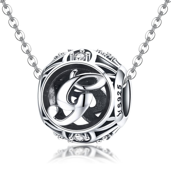 925 Sterling Silver 26 English Letter Beads For Diy Bracelets & Necklaces Style G Charms & Pendants