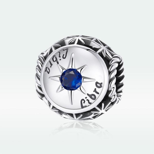 925 Sterling Silver Zodiac Zircon Bead Bracelet / Necklace Set Libra Style Charms & Pendants