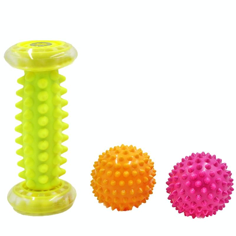 Plantar Fascia Massage Ball Handheld Fitness For Muscle Relaxation 7Cm Yellow Foot Bottom With Tattoo Design Massagers