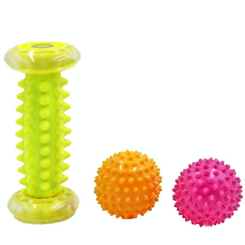 Plantar Fascia Massage Ball Handheld Fitness For Muscle Relaxation 7Cm Yellow Foot Bottom With Tattoo Design Massagers
