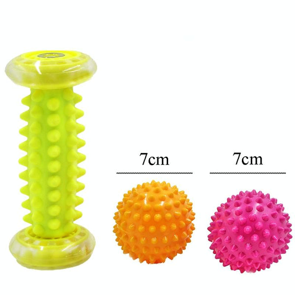 Plantar Fascia Massage Ball Handheld Fitness For Muscle Relaxation 7Cm Yellow Foot Bottom With Tattoo Design Massagers