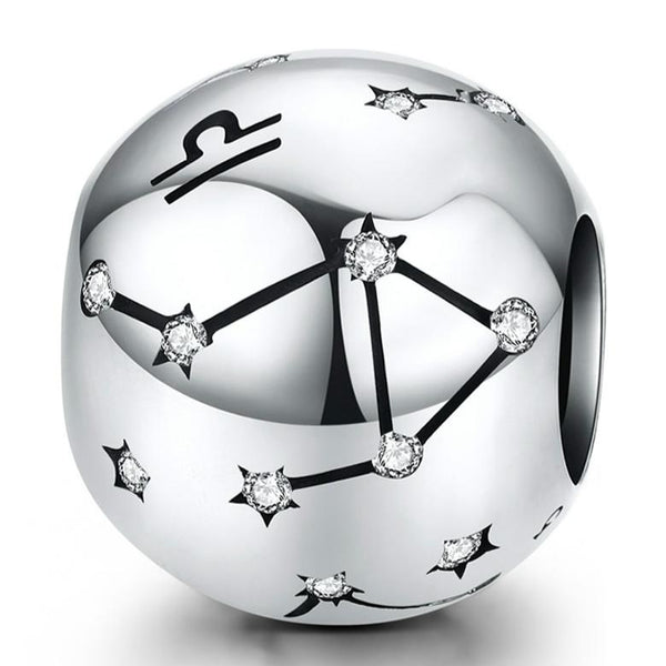 925 Sterling Silver Diy Zodiac Bracelet Beads Libra Style Charms & Pendants
