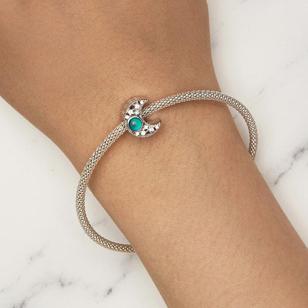 925 Sterling Silver Temperature Sensitive Moon Bead Bracelet Charms & Pendants