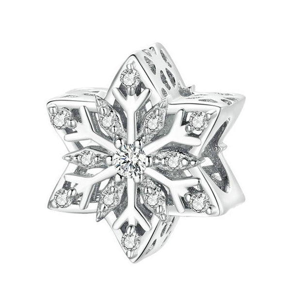 925 Sterling Silver Winter Snowflake Diy Bracelet Bead Charms & Pendants