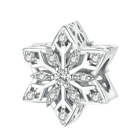 925 Sterling Silver Winter Snowflake Diy Bracelet Bead Charms & Pendants