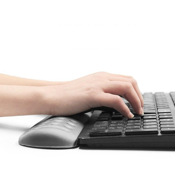 Silicone Memory Wrist Pad For Keyboard And Mouse Medium Size Black Mouse Pads & Wrist Rests