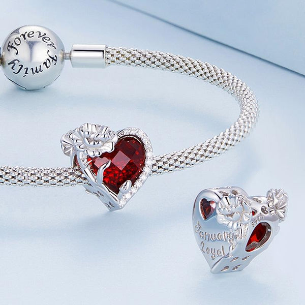 925 Sterling Silver July Birthstone Bracelet With Love Pearl Beads Accents Style Bracelets