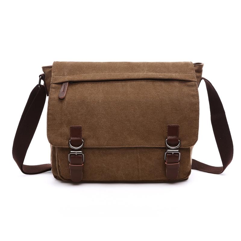 Multi Purpose Coffee Canvas Messenger Bag For Business Tech Medium Size Women's Bags & Handbags