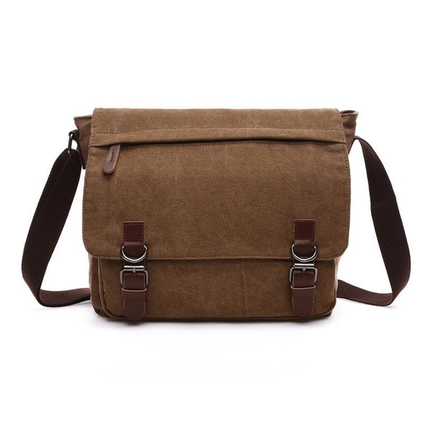 Multi Purpose Coffee Canvas Messenger Bag For Business Tech Medium Size Women's Bags & Handbags