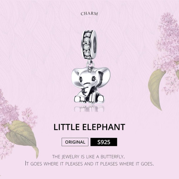 925 Sterling Silver Elephant Pendant For Diy Bracelets Charms & Pendants