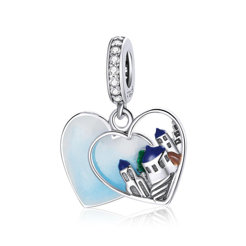 925 Sterling Silver Charming Scenery Heart Pendant For Diy Bracelet Or Necklace Charms & Pendants