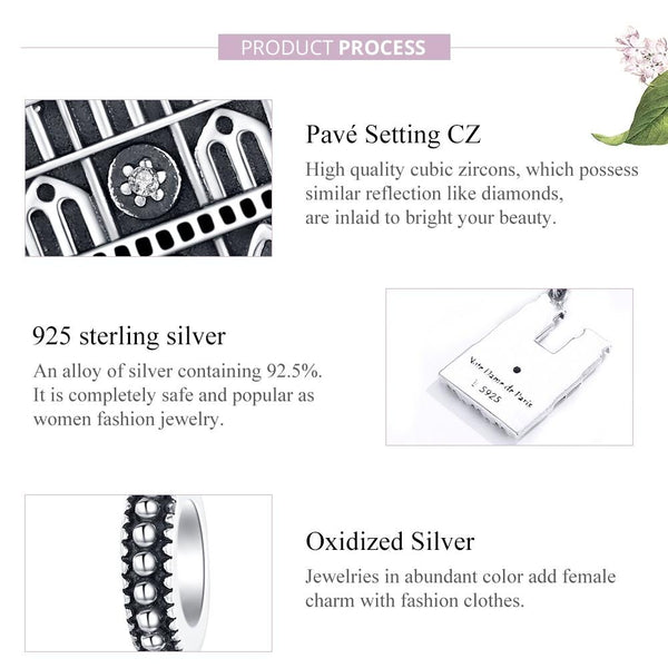 925 Sterling Silver Parisian Charm Bracelet & Necklace Set Charms & Pendants