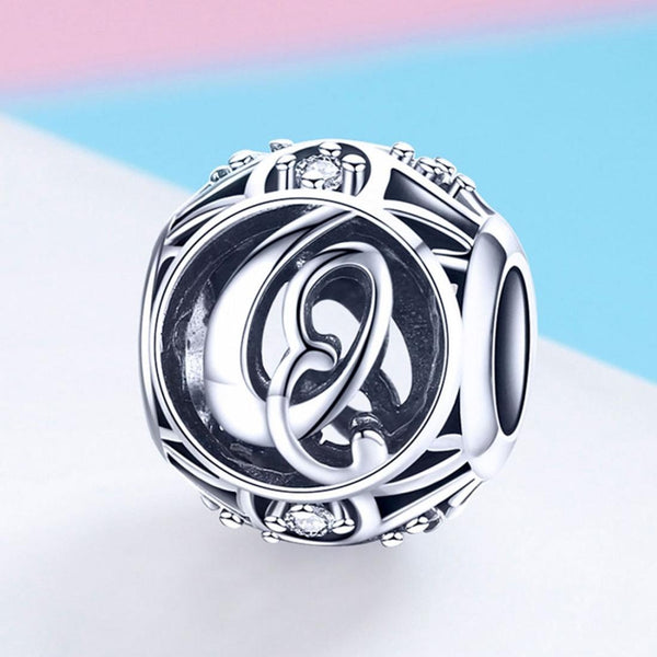 925 Sterling Silver 26 English Letter Beads For Diy Bracelets & Necklaces Style Q Charms & Pendants