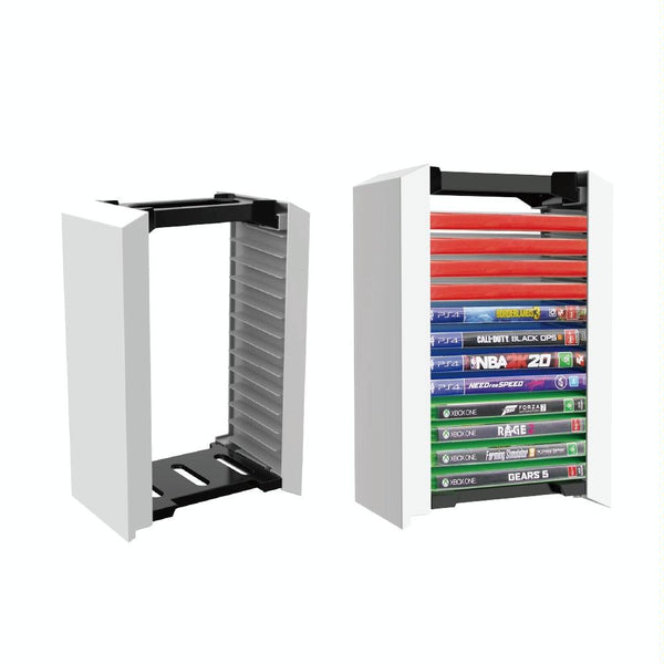 12 Cd Double Layer Storage Rack For Ps5 Console Games Mounts & Stands