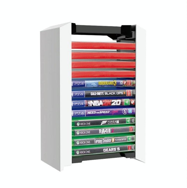 12 Cd Double Layer Storage Rack For Ps5 Console Games Mounts & Stands