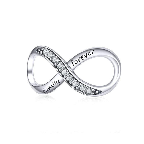 925 Sterling Silver Forever Family Infinity Bracelet Charms & Pendants