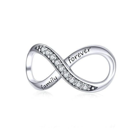925 Sterling Silver Forever Family Infinity Bracelet Charms & Pendants