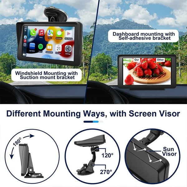 7 Touch Display Car Navigator With Wireless Carplay Bluetooth And Reversing Image Portable Smart Other Car Video