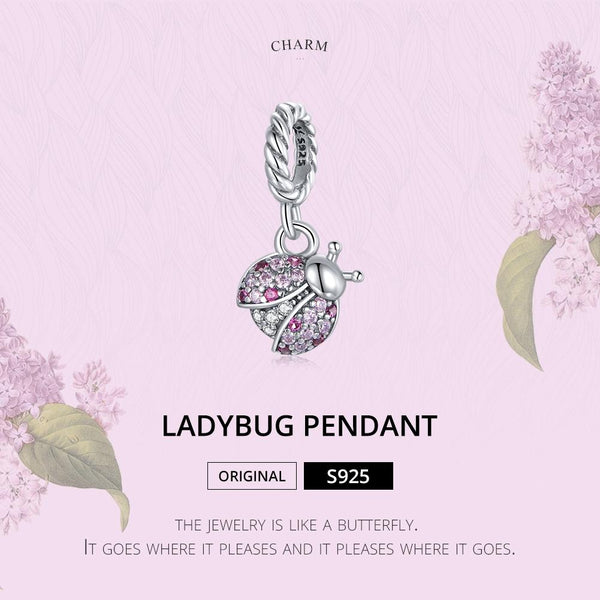 925 Sterling Silver Ladybug Pendant For Bracelets & Necklaces Charms & Pendants