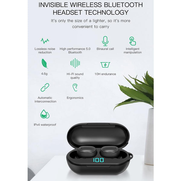 Wireless Bluetooth Earphones With Digital Display & Charging Box H6 Tws Earbuds