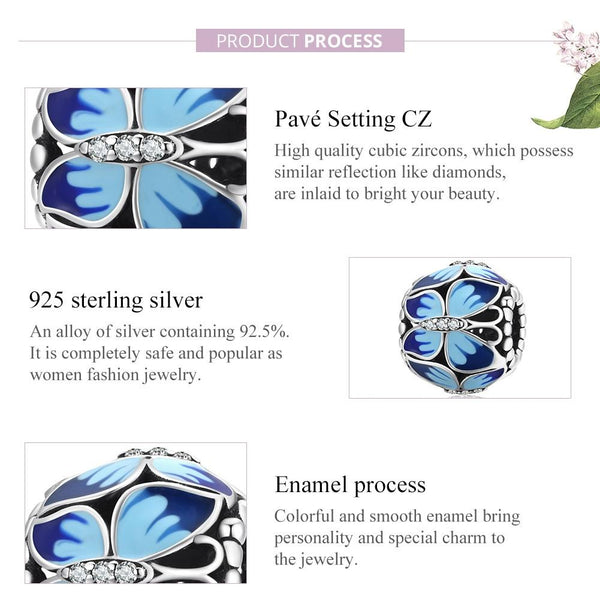 Veile Studios 925 Sterling Silver Vintage Butterfly Beads For Diy Bracelets & Necklaces Charms & Pendants