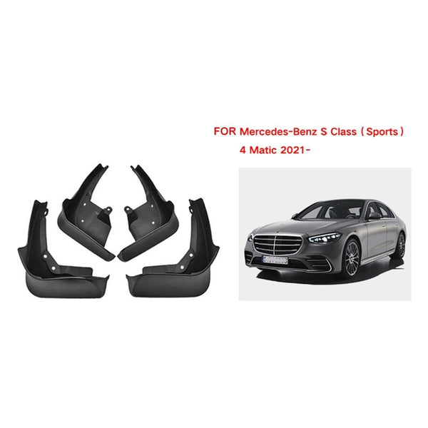 For Mercedes Benz S Class Sport 2022 4Pcs / Set Car Auto Soft Plastic Splash Flaps Fender Guard Fenders & Mud Guards